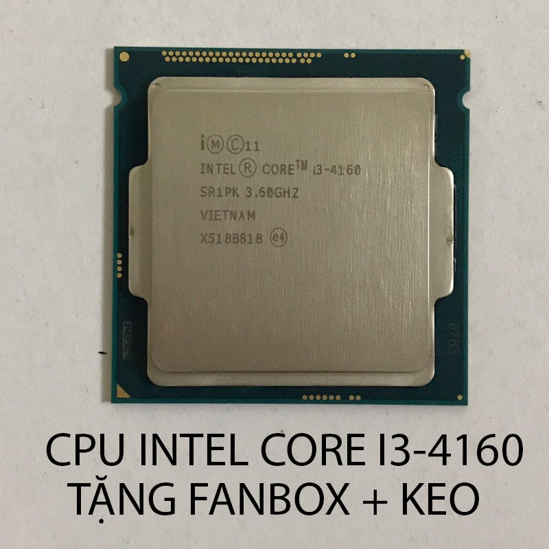 Vi Xử Lý CPU INTEL Core I3 4160 + FanBox + Keo Tản