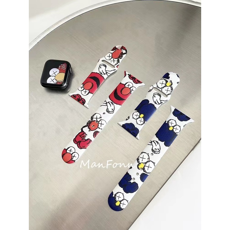 Dây Đeo Silicon Mềm Họa Tiết Hoạt Hình Cho Đồng Hồ Thông Minh Apple Watch serise 7 6 SE 4 5 45mm 41mm 44mm 40mm series 3 2 1 38mm 42mm