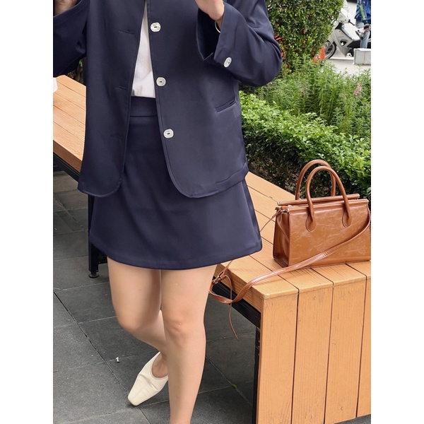 Nimi - Chân váy ngắn có lót quần Grace sand skirt