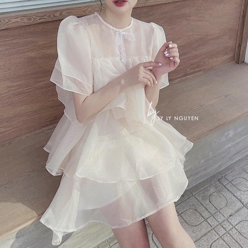 VÁY LỤA TƠ BÈO 2 TẦNG
