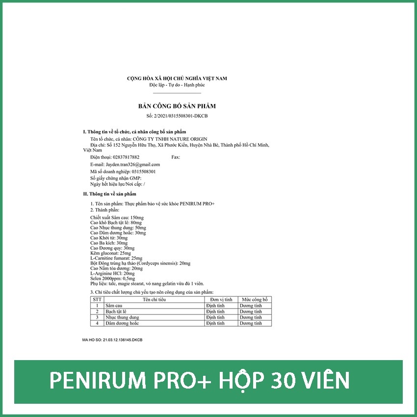 Viên Uống Penirum Pro+ - Giúp Tăng Cường Sức Khỏe Sinh Lý Nam Bổ Thận Tráng Dương Hộp 30 Viên - Cobo Pharmacy