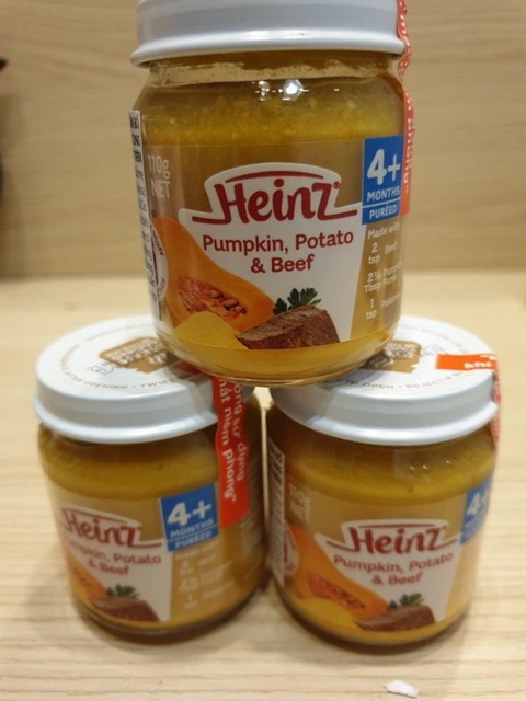 Heinz - Dinh dưỡng đóng lọ bí đỏ, khoai tây và thịt bò cho bé 4m+ 110g