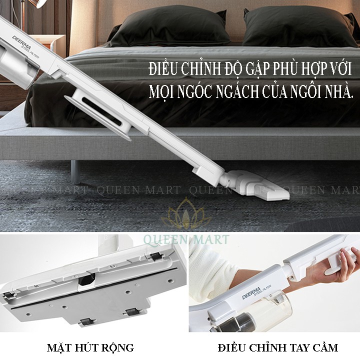 MÁY HÚT BỤI GIA ĐÌNH DEERMA DX700 CÔNG NGHỆ LỐC XOAY 2IN1