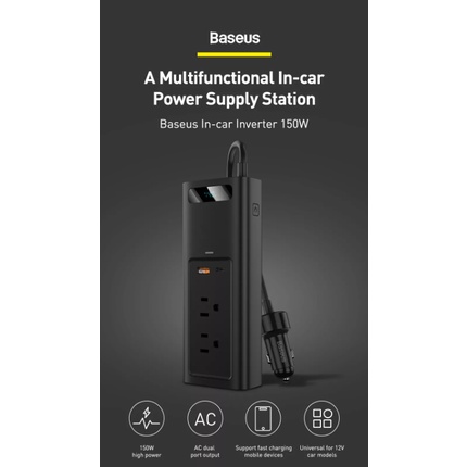 Bộ sạc nối dài trên xe hơi Baseus CRNBQ-02 150W