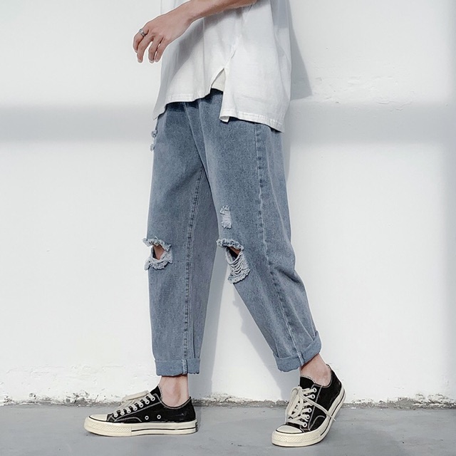 Quần Jeans Baggy Dáng Rách Gối 2020 | BigBuy360 - bigbuy360.vn