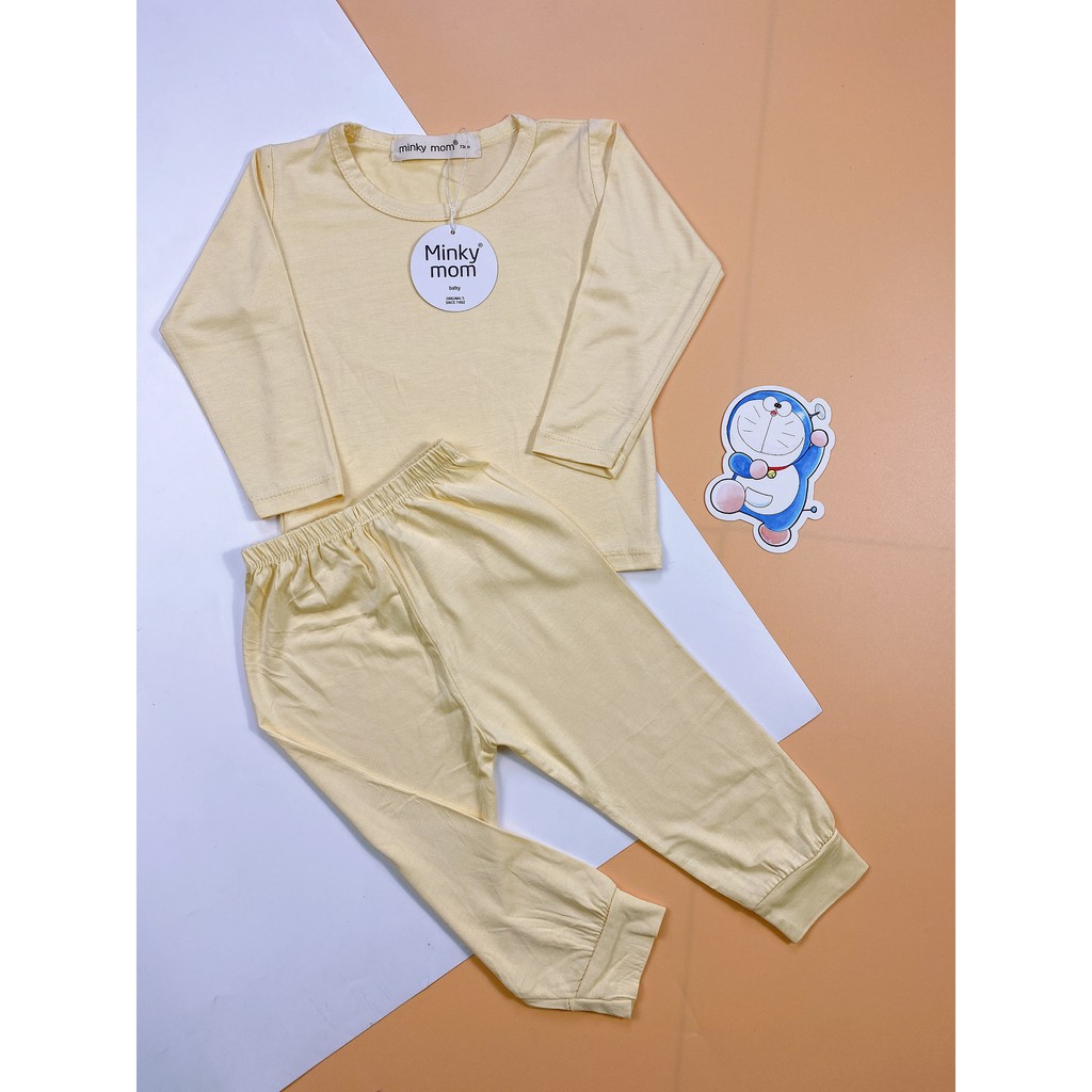 Best SALE!! Bộ Dài Tay THUN LẠNH MINKYMOM Màu Trơn Cho Bé TD-TR01