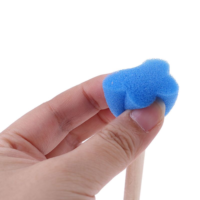 Bộ 5 cọ xốp đầu tròn tay cầm bằng gỗ dùng để vẽ tranh graffiti nghệ thuật dành cho trẻ em