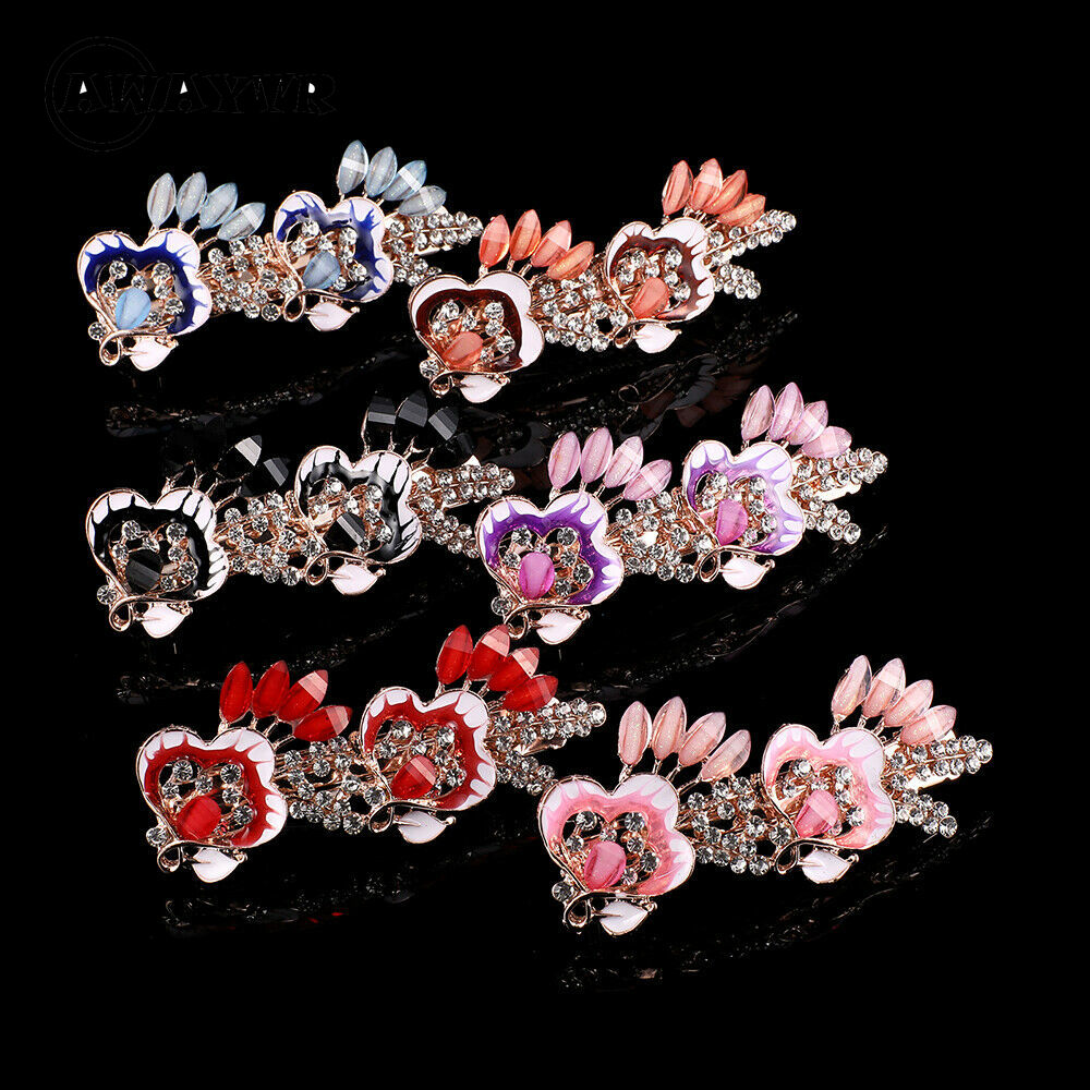 Hàn Quốc Retro Rhinestone Hoa Barrette Ghim tóc Phụ nữ Mùa xuân Kẹp tóc đuôi ngựa Phụ kiện tóc