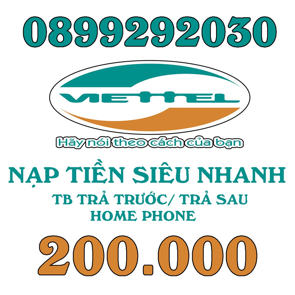 thẻ cào viettel 200k ( nạp trực tiếp vào tài khoản)