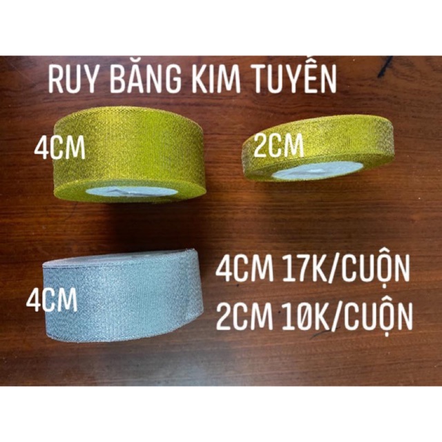 Cuộn Ruy Băng Kim Tuyến 2cm và 4cm (dài 22m)