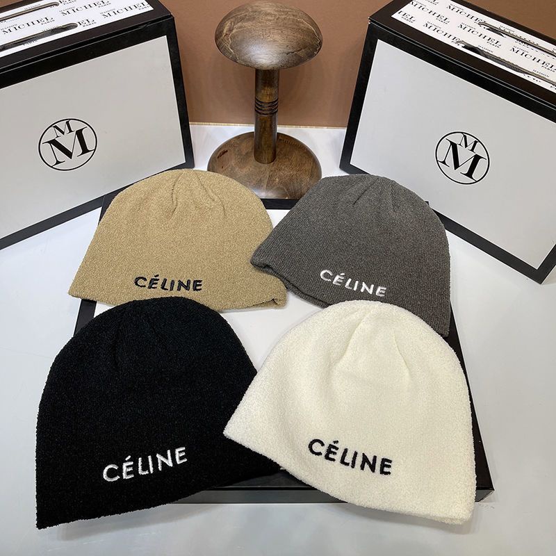 Dfd Mũ Len Dệt Kim Màu Trơn In Chữ celine celine Thời Trang Thu Đông