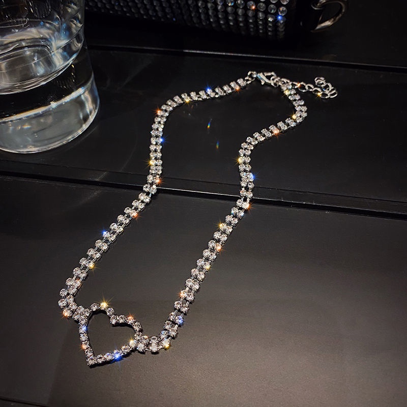 Choker Vòng Cổ Hàn Quốc Hình Trái Tim Đính Đá Siêu Xinh Mainia Shop