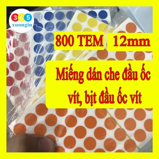 800 Miếng Dán Che Ốc Vít, Bịt Đầu Ốc Vít - Size 12mm [ RẺ VÔ ĐỊCH ]