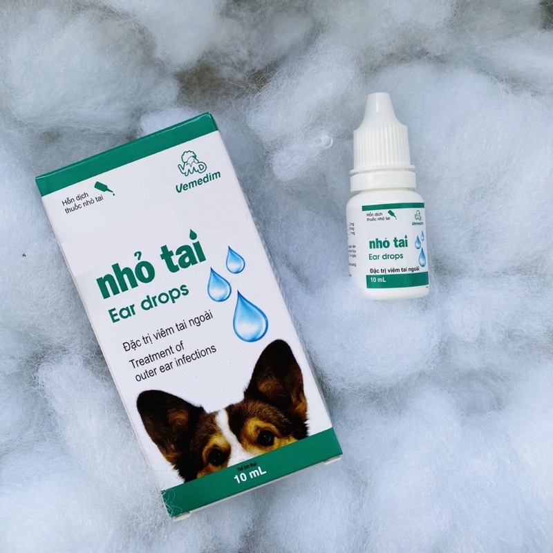 Nhỏ tai chó mèo Vemedim viêm tai cho chó mèo
