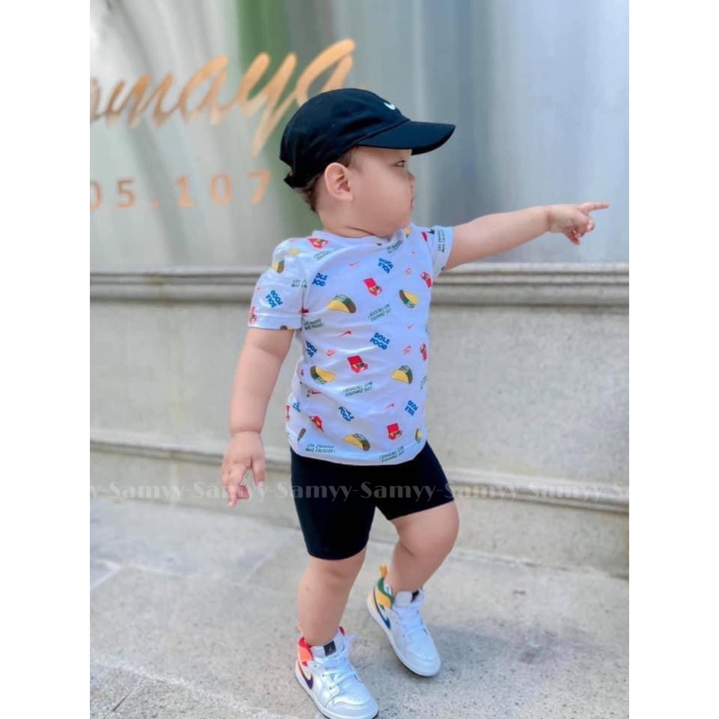 Quần legging lửng cho bé trai gái, quần đùi legging dáng ôm chất zip tăm cạp cao Samy Kids