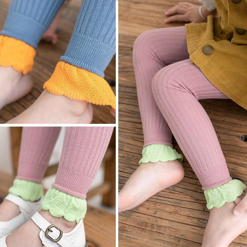 Quần Legging Chất Cotton Hoạ Tiết Hoạt Hình Cho Bé Gái 1-8 Tuổi