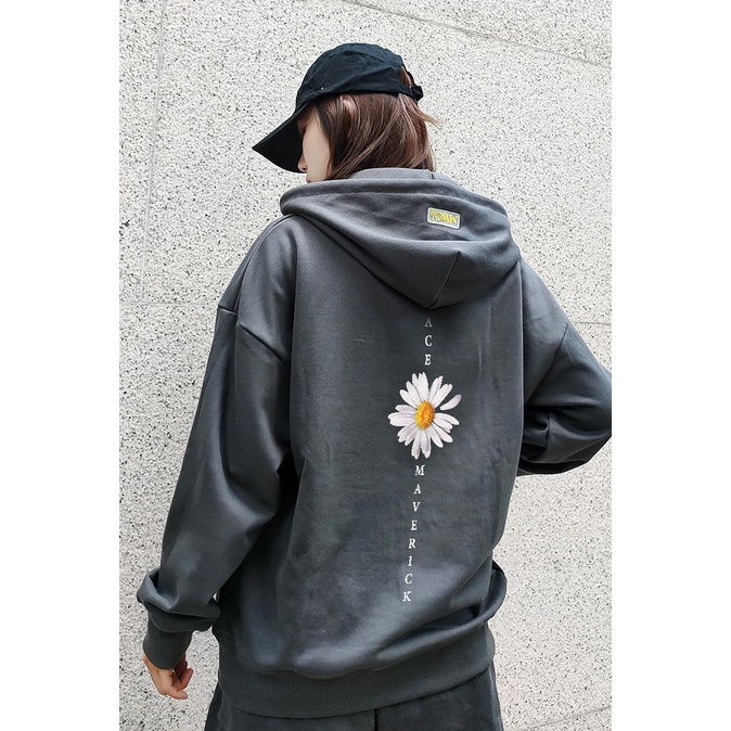 Áo khoác hoodie zip dây khóa kéo hoa cúc style Nhật Bản MVR vải dầy dặn chống nắng MVR25022104