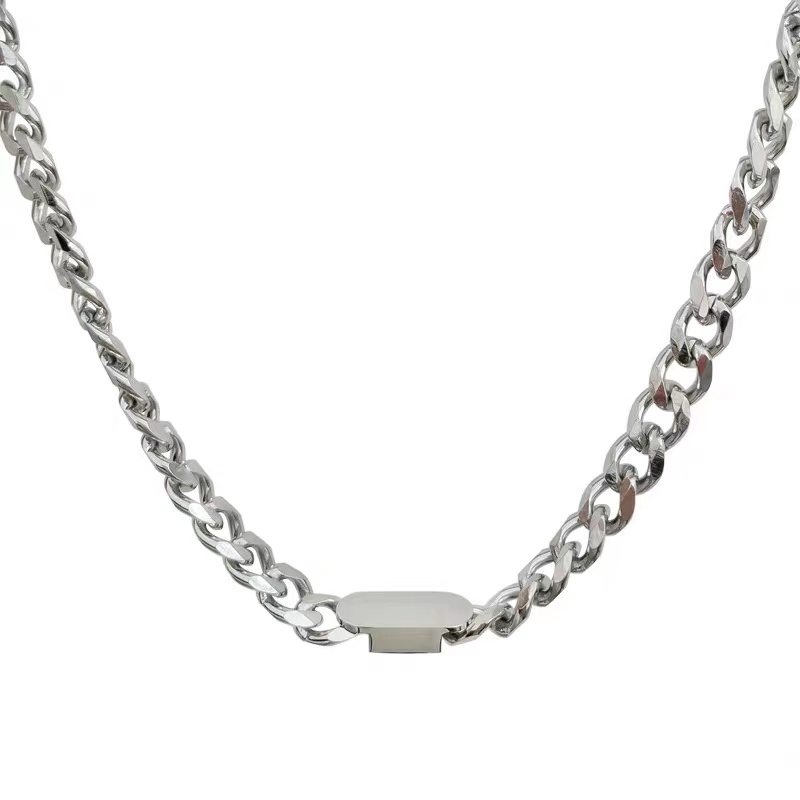 Dây chuyền thép titan mạ vàng 18k dày chống thấm nước chống phai màu phong cách hip hop âu mỹ thu đông cá tính
