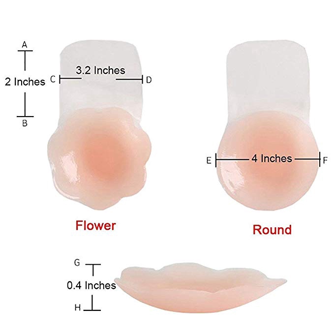 Women Silicone Reusable Breast Lift Nipple Cover Pasties Adhesive Invisible Bra