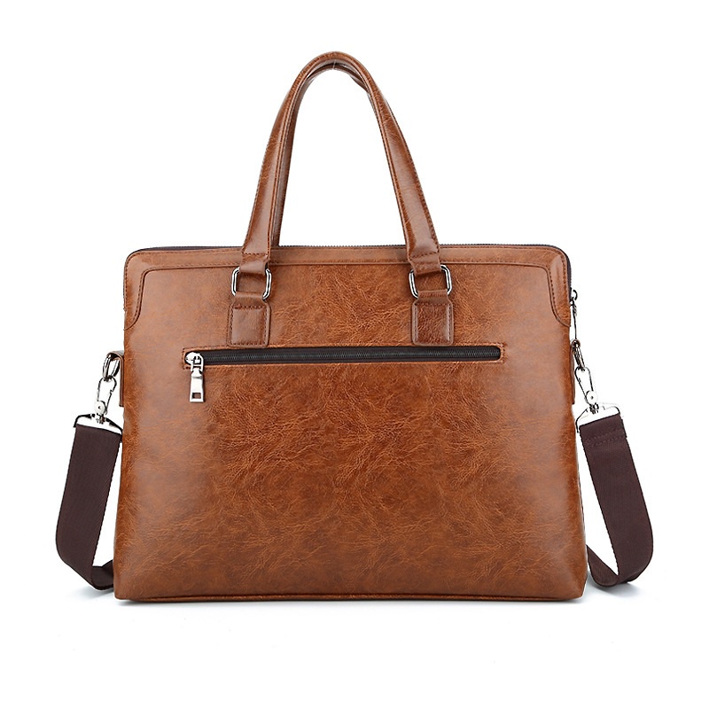 Túi xách cặp da công sở JEEP BULUO T04 42x32x7cm (Nâu đậm - Nâu sáng - Đen) | BigBuy360 - bigbuy360.vn