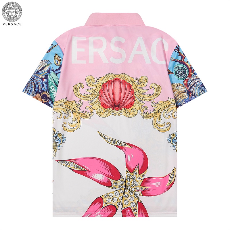 Áo Thun Polo In Họa Tiết Hoa Màu Hồng Gradient Chất Lượng Cao Thời Trang Mùa Hè