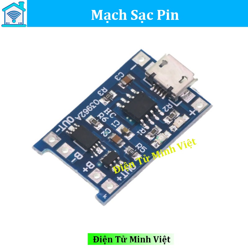 Mạch Sạc Pin Lithium 18650 TP4056 1A – Có Bảo Vệ