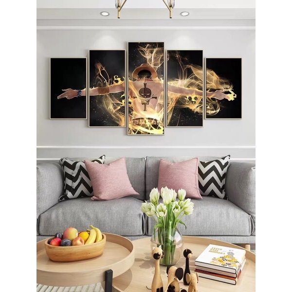 Tranh One Piece Tráng Gương Treo Tường Luffy/ Zoro/ Đảo Hải Tặc/ Tranh anime/ Hoạt Hình Decor Phòng Game/ Live stream