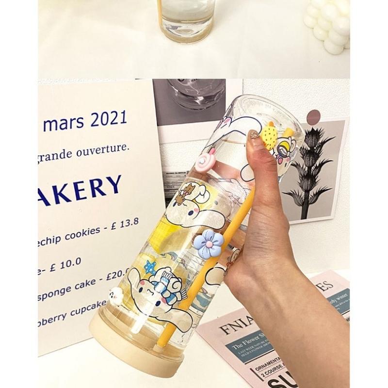 Bình nước kèm ống hút Detox/ Bình nước dung tích lớn 700ml miệng rộng vệ sinh tiện lợi