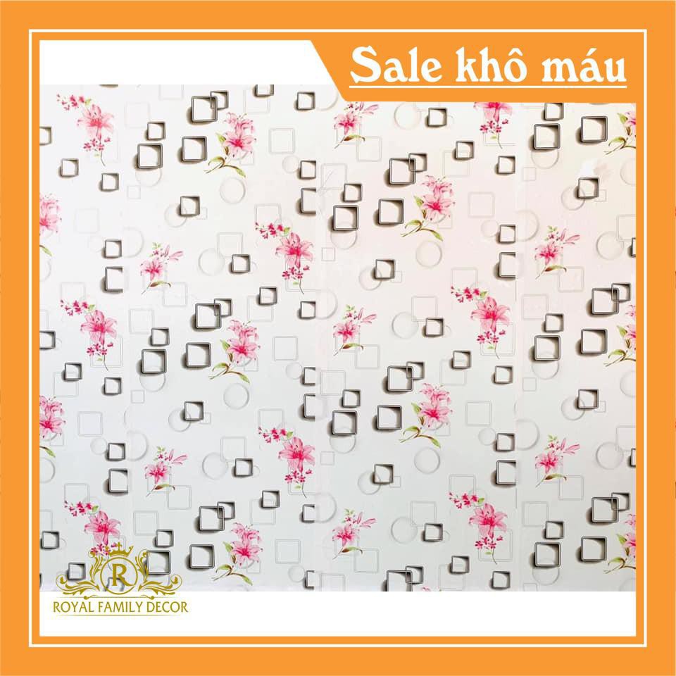10m Giấy dán tường hoa ly ô vuông có sẵn keo bóc dán khổ 45cm giá rẻ nhiều mẫu trang trí phòng,trang trí shop đẹp