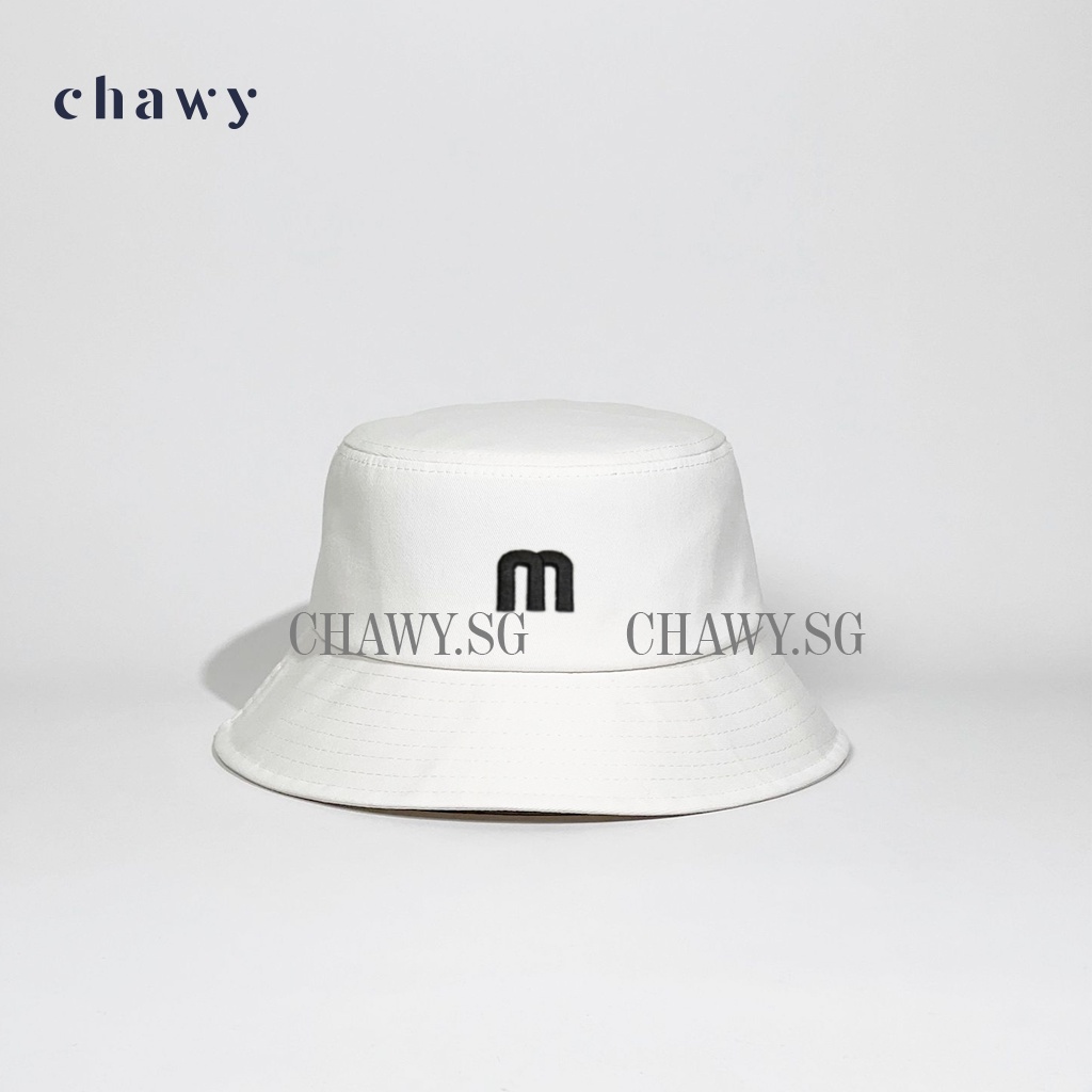 Mũ bucket vành tròn 2 mặt thêu chữ M, nón bucket chất kaki cao cấp thời trang form unisex Chawy.SG
