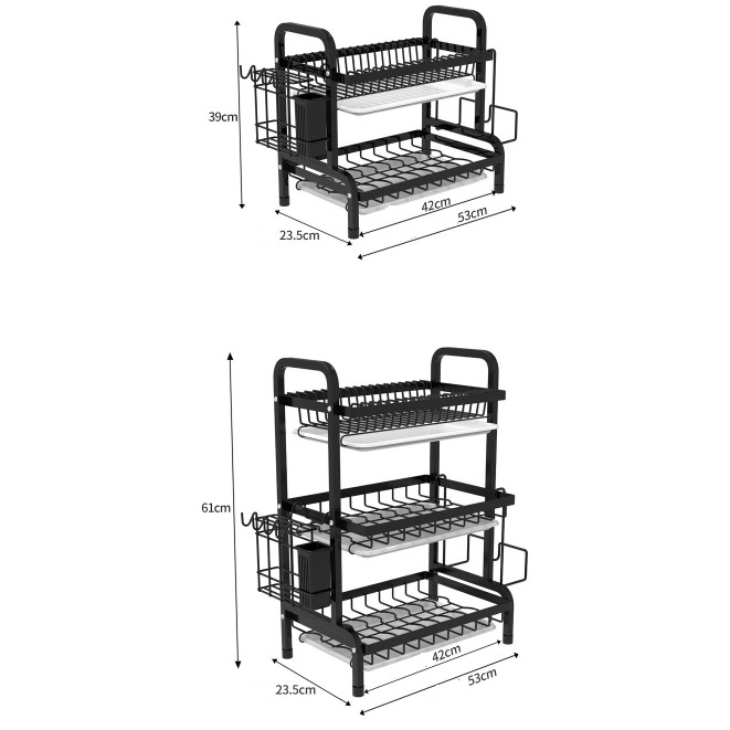Kệ úp chén bát, giá để đồ nhà bếp đa năng sơn tĩnh điện cao cấp có khay hứng nước LABI VN LB067