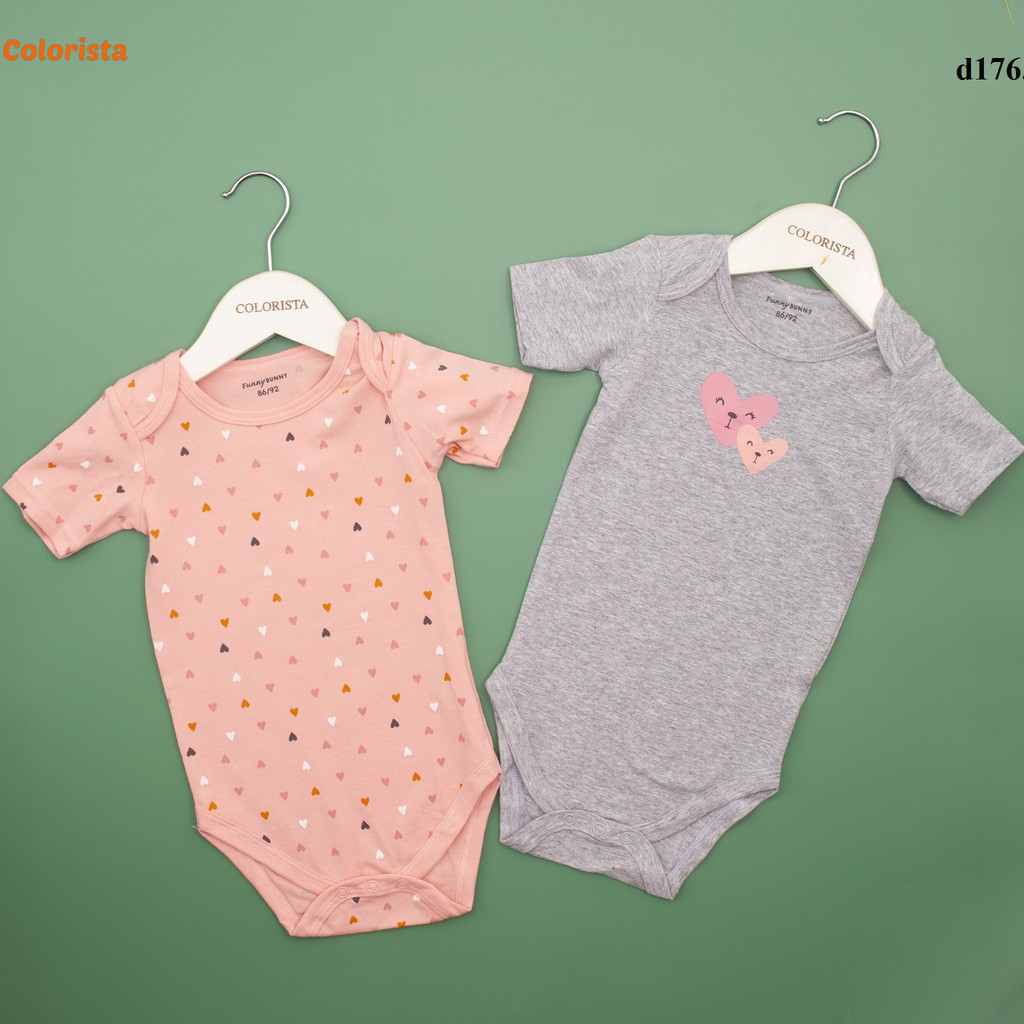 Set 2 chiếc áo body chip cộc tay COLORISTA chất liệu 100% cotton mềm mại cho bé yêu