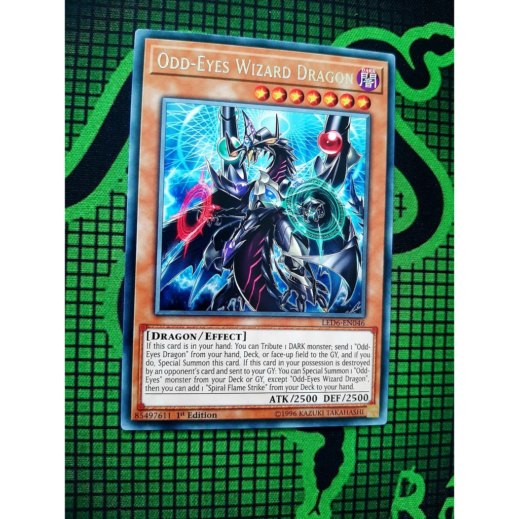 THẺ BÀI YUGIOH Odd-Eyes Wizard Dragon - LED6-EN046 - Rare 1st Edition