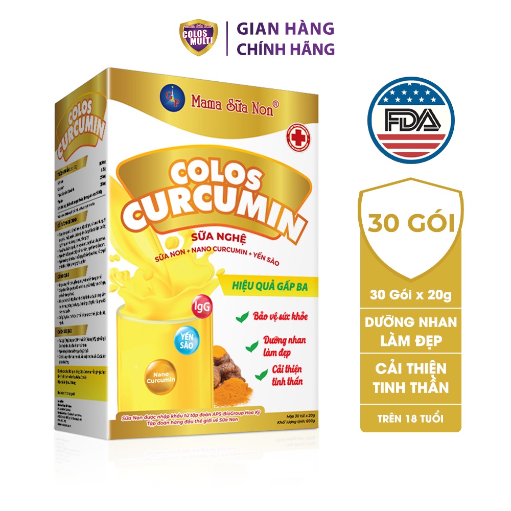 Sữa bột Colosmulti Curcumin hộp 600g tăng cường sức khỏe, sắc đẹp cho phụ nữ và người cao tuổi