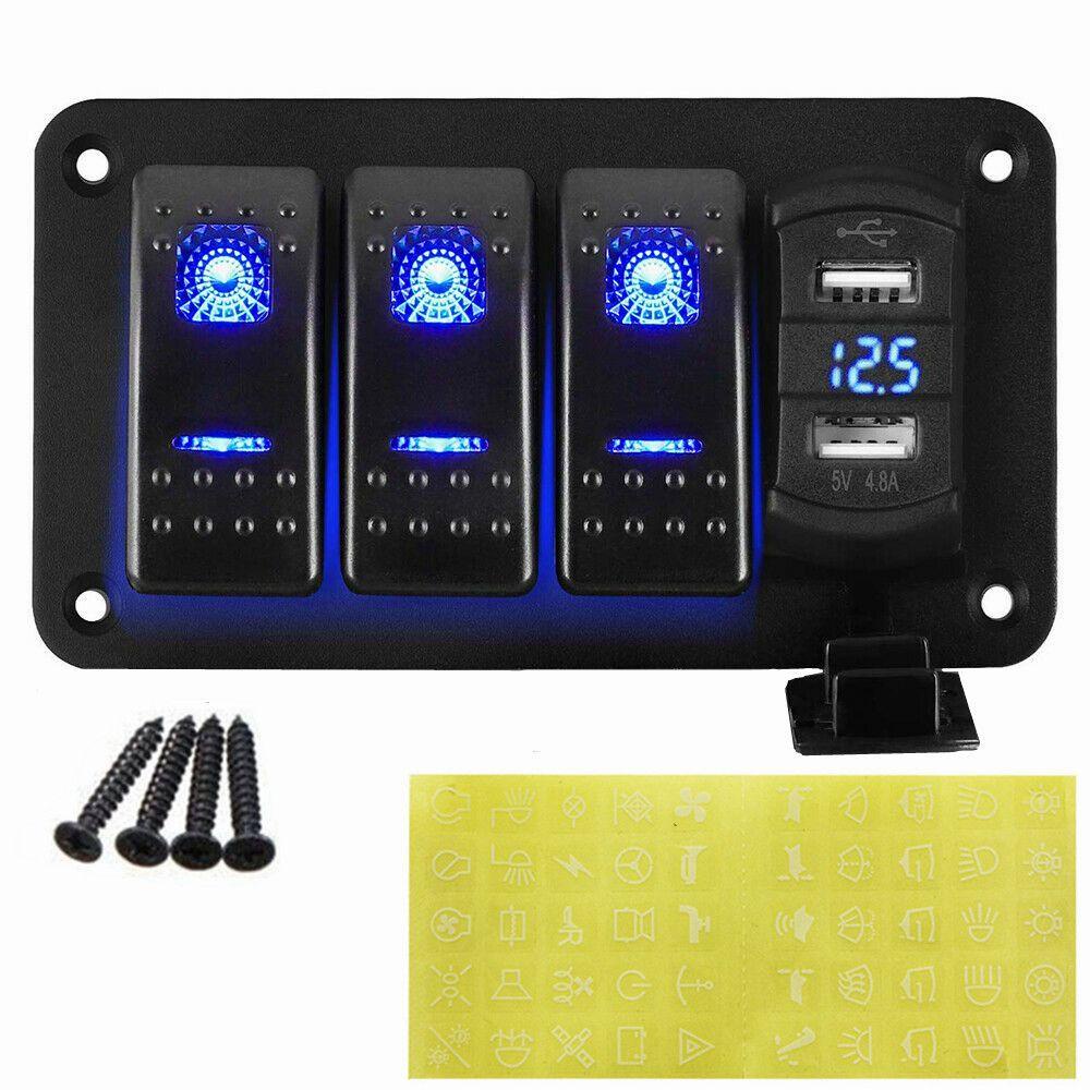 Cầu Dao Kỹ Thuật Số Cổng USB Kép 12V / 24V DIY Cho Xe Hơi