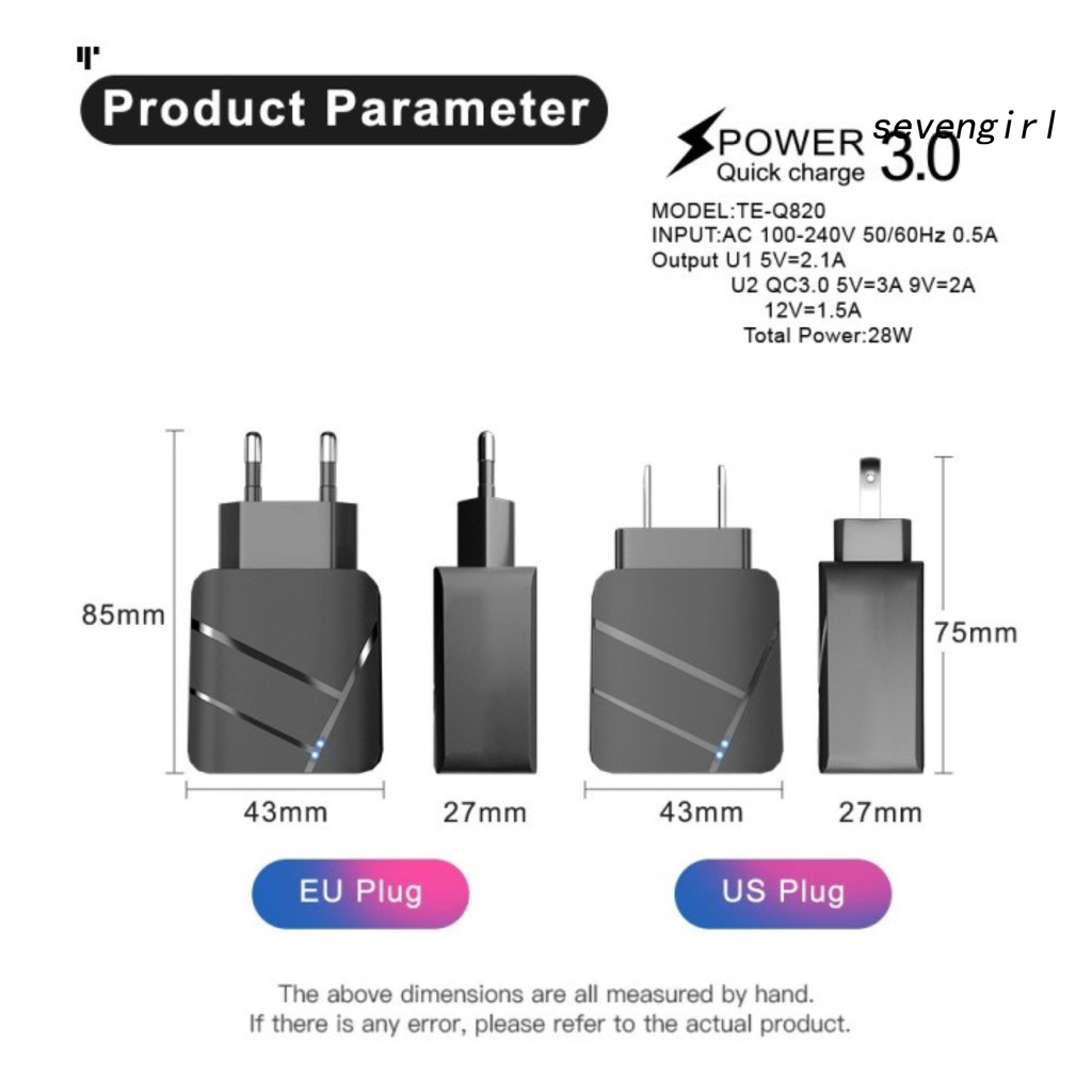 Củ Sạc Nhanh Hai Cổng Usb 28w 3.1a Qc3.0 Cho Iphone