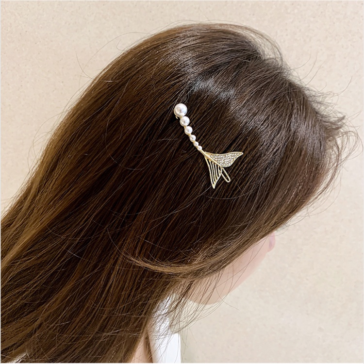 Kẹp Tóc Hình Đuôi Cá Đính Ngọc Trai Dễ Thương