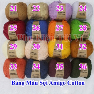 Sợi Amigo 100% Cotton 56k/1c (Màu 1- 36)