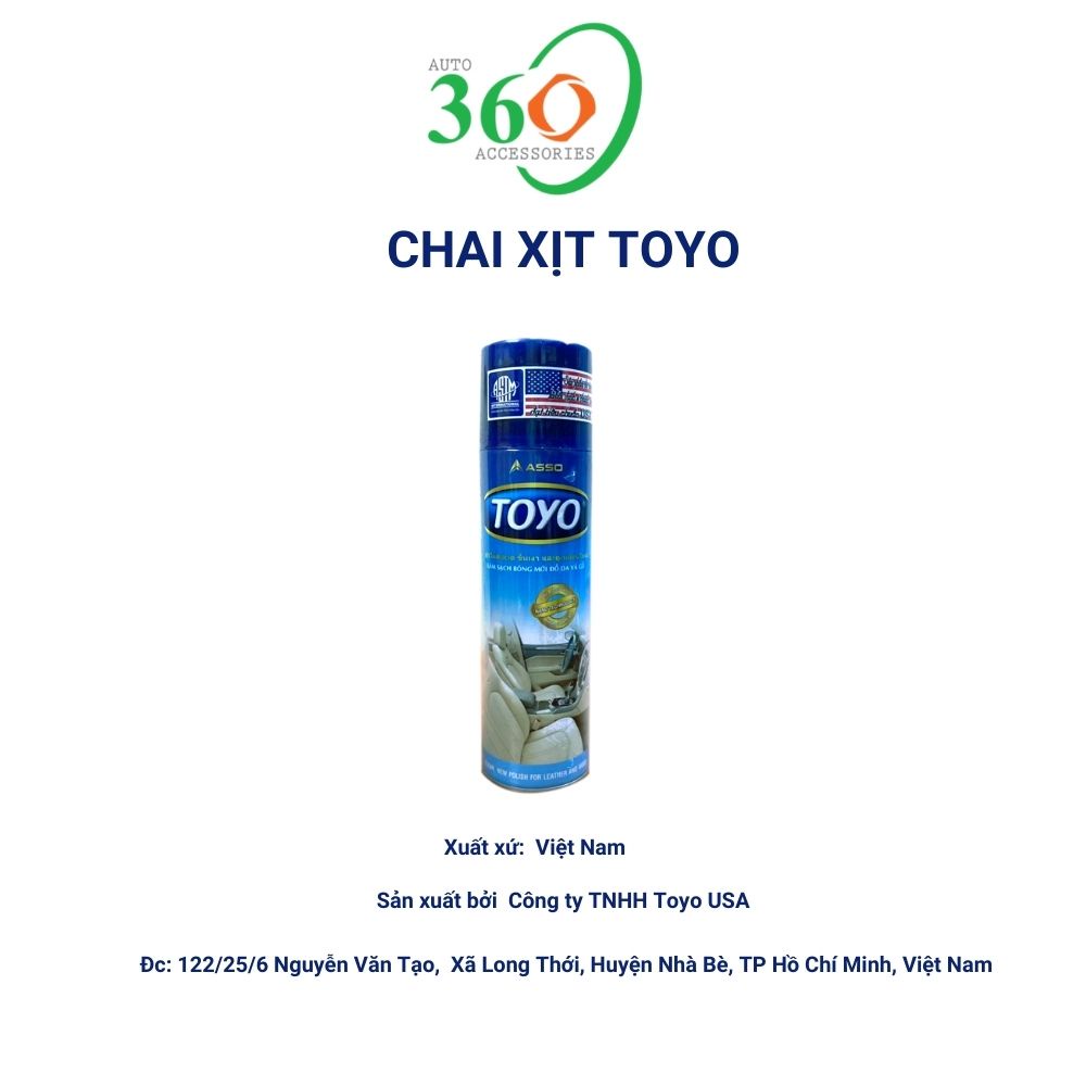 Chai xịt bóng xe ô tô xe máy Toyo, chai xịt đánh bóng đồ da và đồ gỗ 500ml, công nghệ nano chống bụi