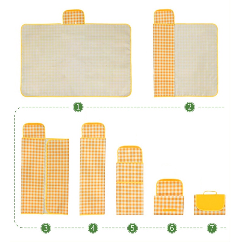 Thảm Dã Ngoại Họa Tiết Caro Chống Thấm Nước Kích Thước 2m x 2m Có Thể Sử Dụng Máy Giặt