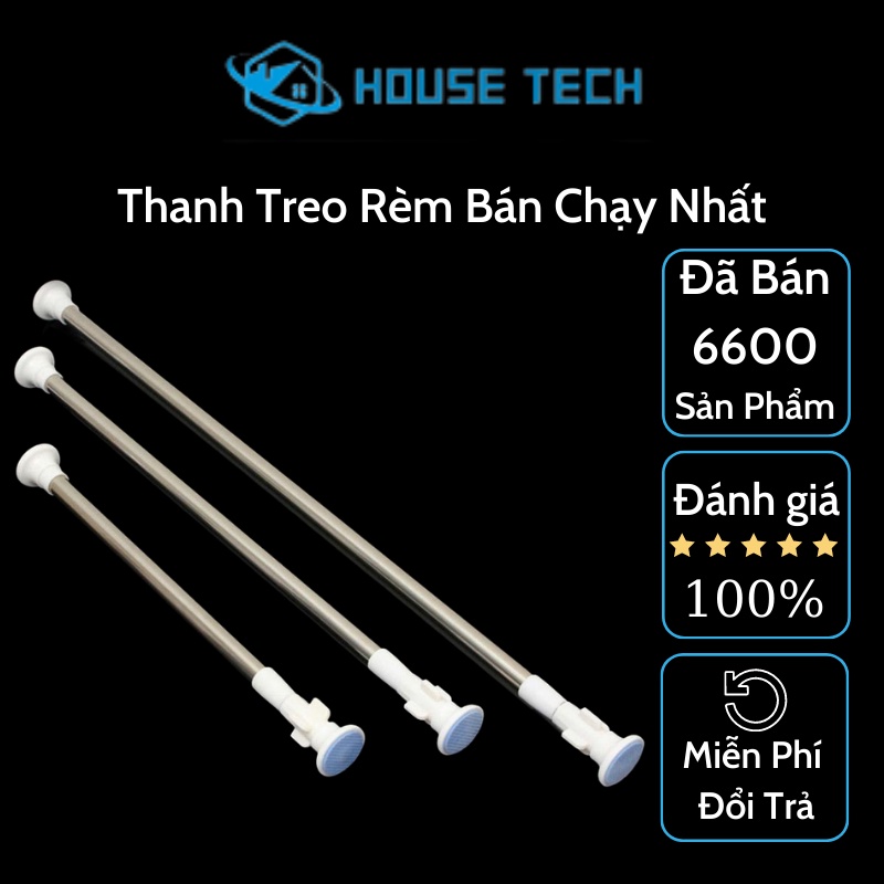 [Mã LIFEHL02 hoàn 10% xu đơn 50K] Thanh treo rèm không cần khoan giá rẻ HT04