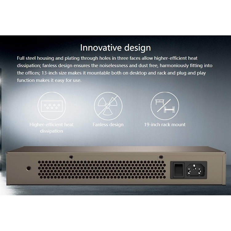 Bộ chia mạng Tenda TEG1024D 24 cổng Gigabit 10/100/1000Mbps Vỏ Kim Loại