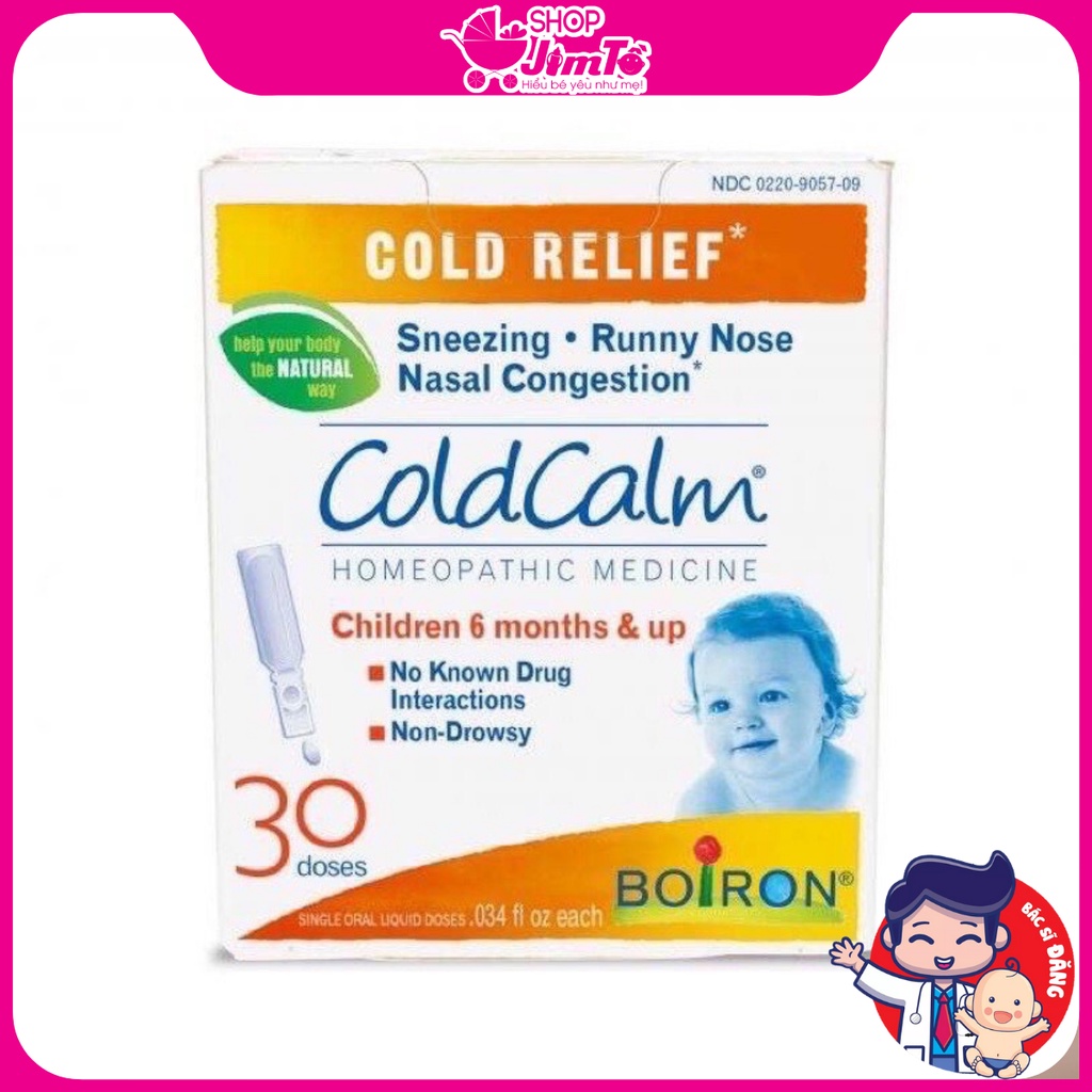 Muối vi lượng đồng căn Boiron Coldcalm Giúp Giảm Các Triệu Chứng Cảm Lạnh, Cảm Cúm Hộp 30 Ống