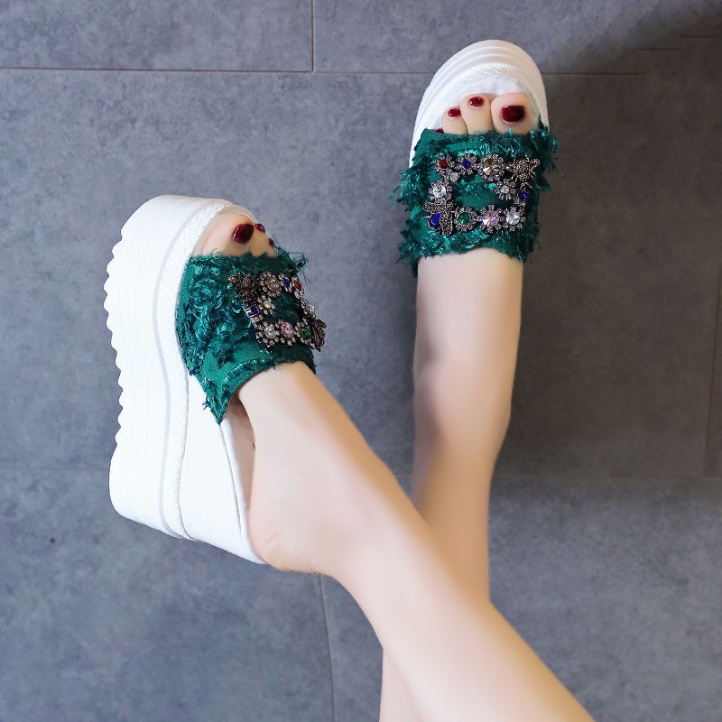 Dép Sandal Đế Xuồng Dày 12CM Hở Mũi Thời Trang Cho Nữ