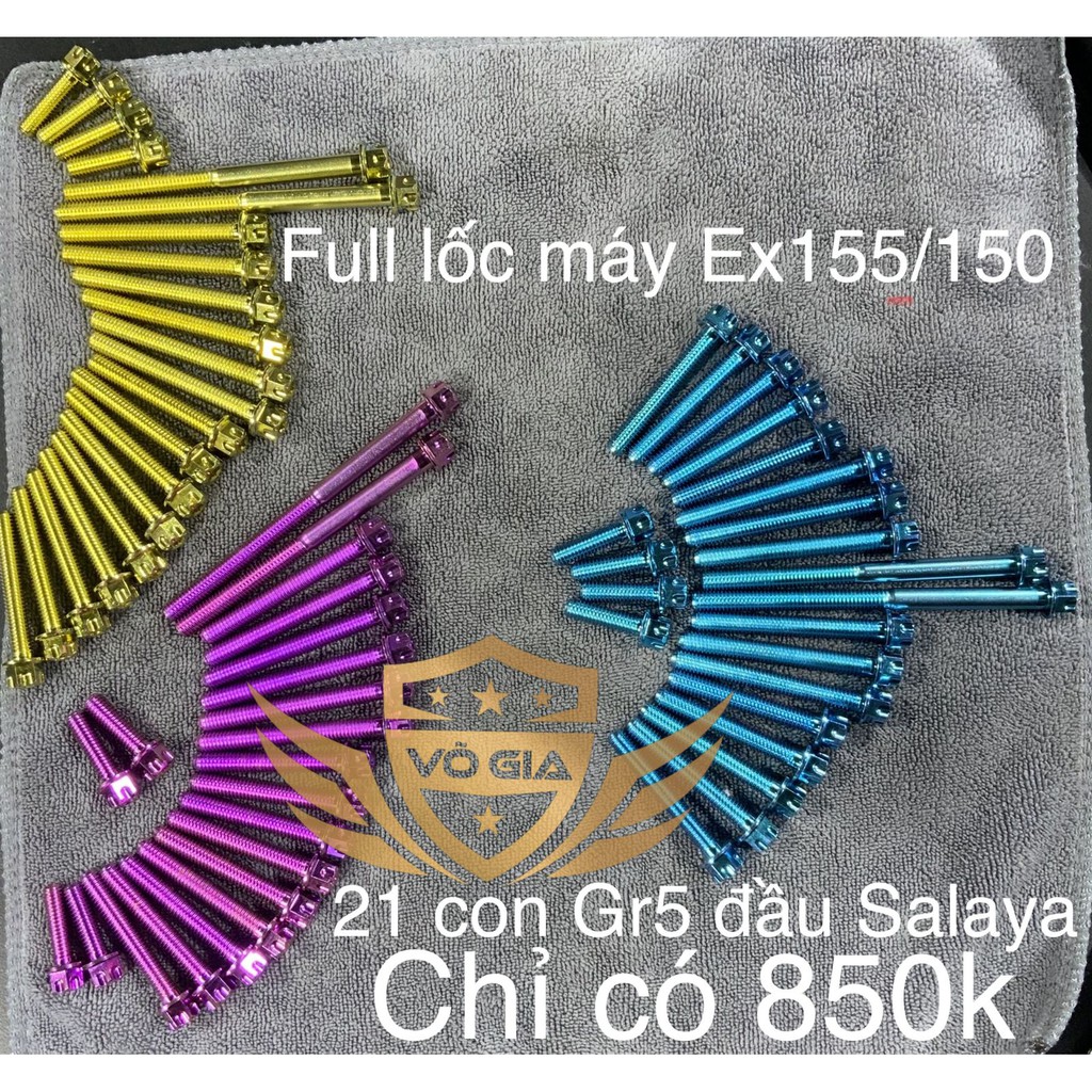 FULL Ốc LỐC MÁY TITAN GR5 ĐẦU SALAYA Cho Sonic, winner, ex, future, raider, satria...