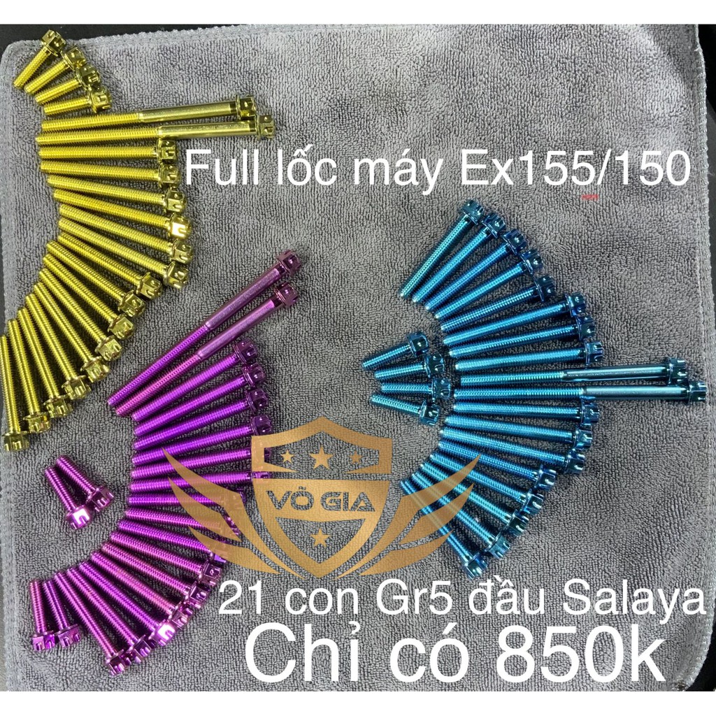 Full Ốc LỐC MÁY TITAN GR5 ĐẦU SALAYA Cho Sonic, Winner, Ex, Future, Raider, Satria...