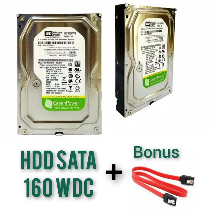 Dây Cáp Hdd Sata Pc Cctv 160gb Wdc 100% Oday 1thn (sata Cable Bonus)