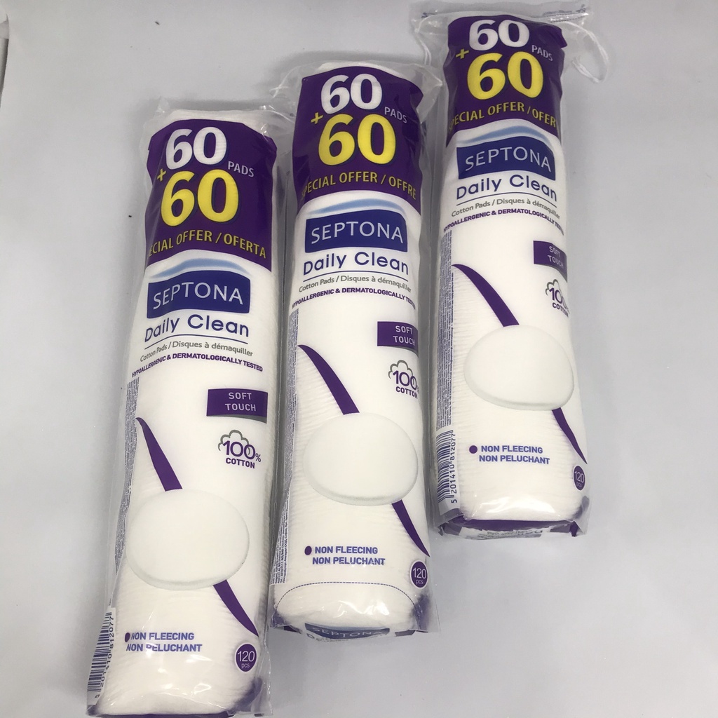 [Mã SRJULY1619 giảm 15K đơn 50K] [Mã SRJULY1215 giảm 20K đơn 50K] COMBO 2 Bông Tẩy Trang Septona Pháp 3 Lớp 120 Miếng | BigBuy360 - bigbuy360.vn