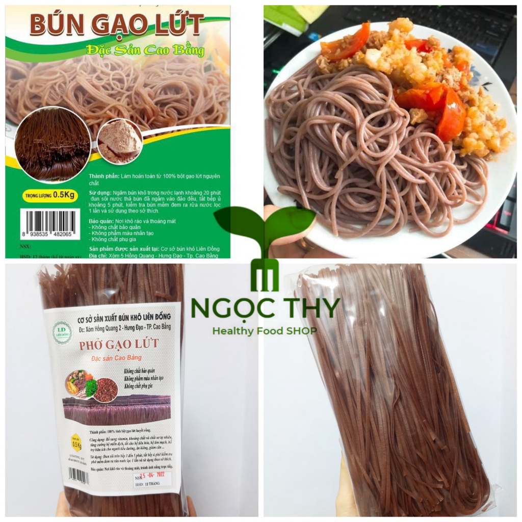 Bún phở gạo lứt đặc sản Cao Bằng 500gr, phở gạo lức eatclean ăn kiêng keto giảm cân