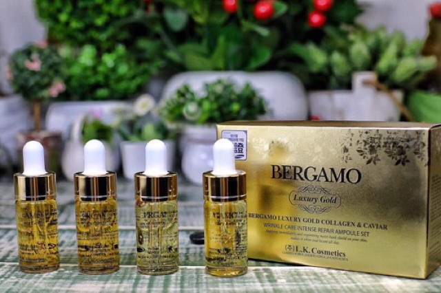 Serum Bergamo Luxury Gold Collagen & Caviar 13ml Hàn Quốc